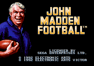 John Madden Football - Pro Football Title Screen